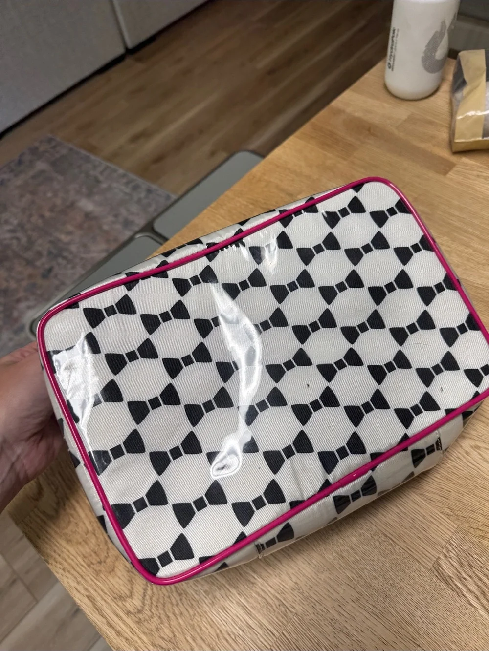 Kate Spade travel Organizer Pouch with Black & White Pattern
